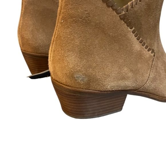 Jack Rogers Sadie Ankle Boots Cognac Suede Leather Sz 10 - Picture 5 of 11